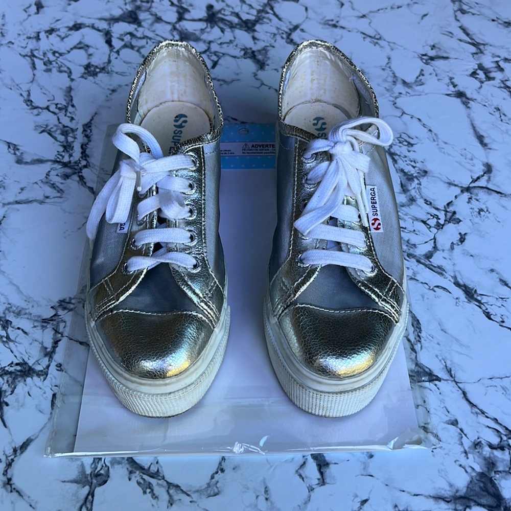 SUPERGA Plattform Gray/Silver Transparent Sneaker